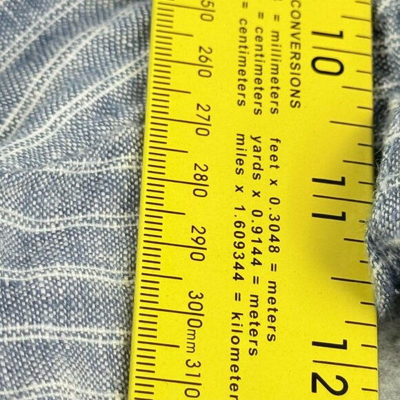 Roots Women’s S/P Striped Linen Drawstring Pants -Lt. Blue Pinstripe Relaxed Fit - Picture 10 of 11